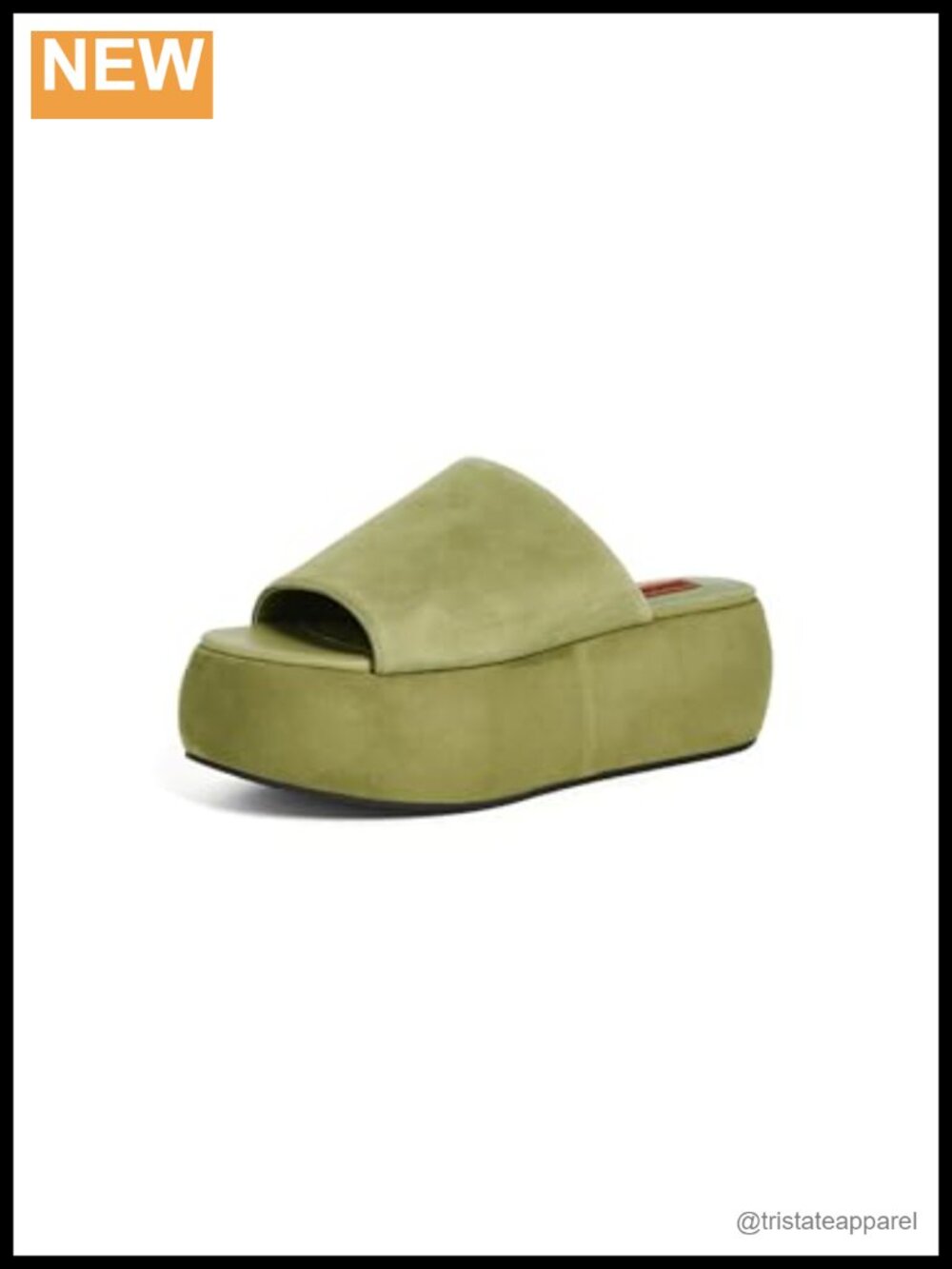 Suede Platform Sandals Cushioned Leather Footbed Slip On Casual